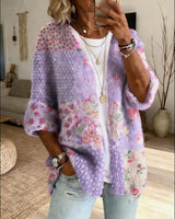 Stevena – Pullover Mit Elegantem Blumenmuster in Purpur