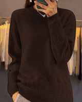 Ghizala – Pullover Mit Rundhalsausschnitt Und Blumenmuster in Kaffee