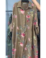 Jovie - Premium-Hemdblusenkleid aus Leinen in Camel