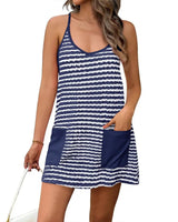 ISABELLE™ – Bequemes Ärmelloses Minikleid für den Sommer in Gestreift Marineblau