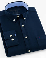 Albert | Klassisches gestreiftes Hemd in Marine blau