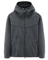 Fleecejacke mit Kapuze für Männer - Nils in Dunkelgrau