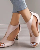 Hinterreißverschluss Fischarme Heelschuhe in Rosa