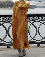 Popi | Lässiges langes Winterkleid in Orange