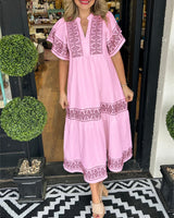 Hanna - Elegantes Boho-Kleid in Rosa