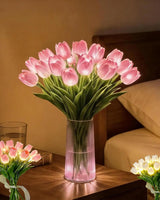 Petaluxe - Elegante LED Blumenvase Mit Beleuchtung Für Eine Gemütliche Wohnatmosphäre in Rosa