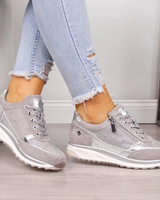 Raina - Schnür-Sneaker mit seitlichem Reißverschluss und lässiger Passform in Grau