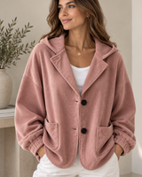 Nalina – Übergröße-Kapuzen Jacke Aus Cord in Rosa