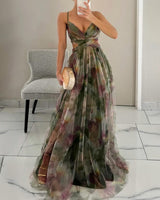 Giselle - Fesselndes Floral-Maxikleid in Grün