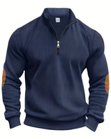 Breno™ - Eleganter Pullover mit halbem Reißverschluss in Blau