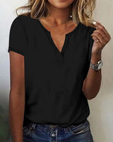 Risamund | Damen Kurzarm Hemd | Elegante in Schwarz