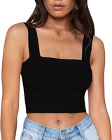 Emma - Glamouröses Glitzer-Rüschen-Crop-Top in Schwarz