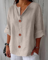 Liore | Minimalistische Bluse mit vertikaler Struktur in Grau