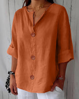 Piera - Luftige Leinenbluse in Orange