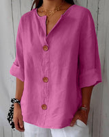 Piera - Luftige Leinenbluse in Rosa