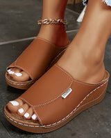 Isabelle | Komfortable Keil-Mule in Braun