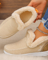 Aleeza - Lässige Haus Schuhe Mit Fleece Futter in Aprikose