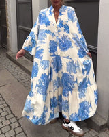 Ophelia - Langes Fließendes Kleid in Blau (Fast ausverkauft)