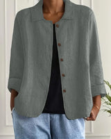 Athena | Rundhals Kurzarm Top in Grau