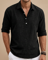 Maxwell | Lässige Passform Kurzarm Poloshirt in Schwarz