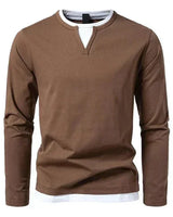 Alwin | Premium Longsleeve aus gekämmter Baumwolle in Braun