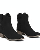 Sadie | Gepolstert Runde Spitze Cowboy-Stiefeletten in Schwarz