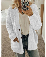Dalavia – Langärmelige Strickjacke Mit Taschen in Weiß