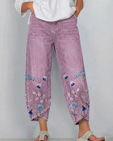 Giada - Bedruckte Relaxed-Fit-Jeans in Lila
