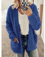 Dalavia – Langärmelige Strickjacke Mit Taschen in Blau