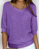 Leonie - Moderner Pullover mit Rundhalsausschnitt in Lila