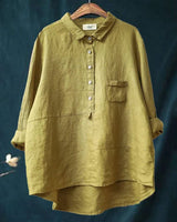 Vega | Oversized Leinen-Bluse in Gelb