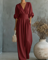 Ainslee - weicher, weit geschnittener Jumpsuit in Rot