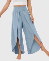 Magdalena | Damen Weit geschnittene Boho-Hose mit Schlitzdesign in Blau