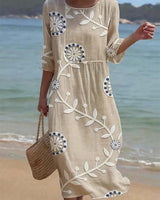 Charlotte | Lässiges Mid-Sleeve Kleid in Milchig