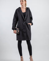 Edith | Damen Langer Freizeitmantel mit Lockerer Passform in Schwarz