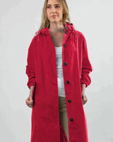 Edith | Damen Langer Freizeitmantel mit Lockerer Passform in Rot