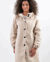 Edith | Damen Langer Freizeitmantel mit Lockerer Passform in Beige