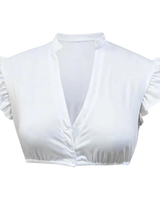 Damen Moderne Oktoberfest Dirndl Bluse - Isabelle in Weiß