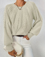SAVINA – Strickweste mit floralem Muster in Beige