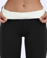 Rillie - Erhöhte Komfort-Leggings aus dickem Samt mit hoher Taille in Schwarz