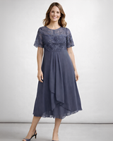 Floraine - Schickes Damenkleid in Grau