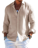 Félicien - Angenehmes langärmeliges Poloshirt in Beige