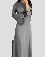 Rebecca - Lässiges langes Kleid für Damen in Grau