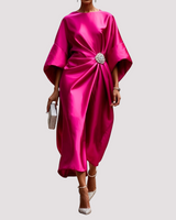 Kay - Elegantes Wickel-Midikleid in Rosa