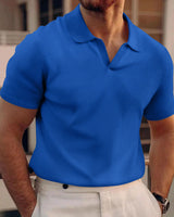 Ollie - Lässiges Waffel-Poloshirt für Herren in Blau