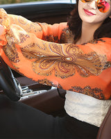 Rosemarie | Damen Chiffon Überwurf Schal Paisley – Chiffon Schal Paisley Damen 2026 in Orange