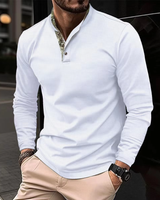 OLIVER – Langarm-Polo mit stylischem Kragen in Weiß