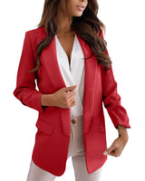 Damen Lange Leicht Blazer | Formell in Rot