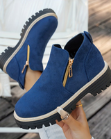 Angelika – Stiefeletten Aus Wildleder mit seitlichem Reißverschluss in Blau