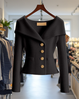 ELSE I LUXURIÖSE STRICKJACKE in Schwarz